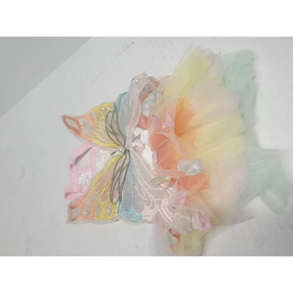 Pastel Butterfly Pet Tutu Dress Lace Floral Fairycore‎ Small Dog Cat Costume